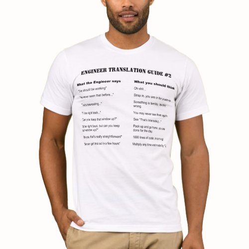 Engineer Translation Guide #2 zazzle_shirt